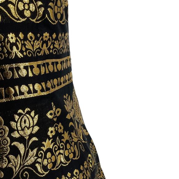 Ralph Lauren Black Label Silk Blend Black & Gold Strapless Top Size 6 Vintage - Picture 9 of 16